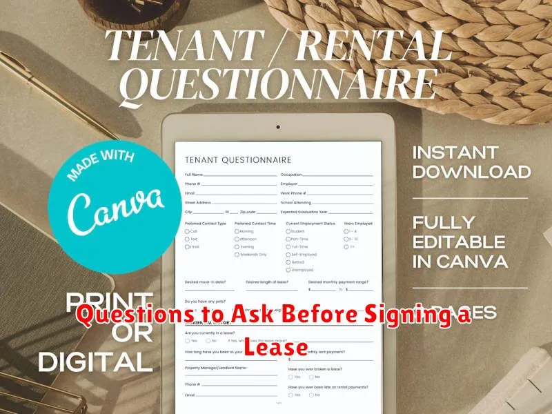Questions to Ask Before Signing a Lease