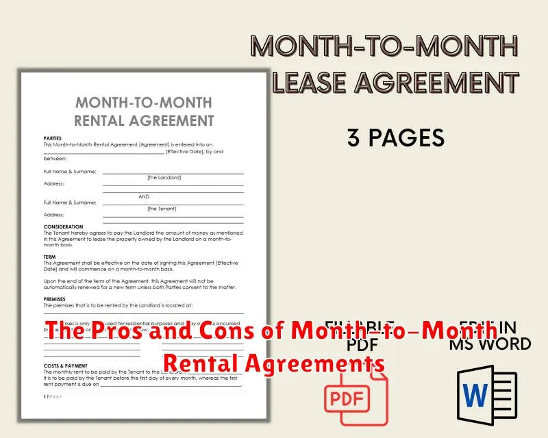 The Pros and Cons of Month-to-Month Rental Agreements